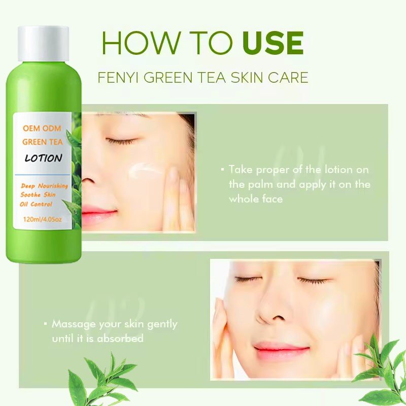 OEM ODM Skin Care Deep Moisturizing Nourishing Oil Control Soothing Natural 120ml Green Tea Lotion for Face Body