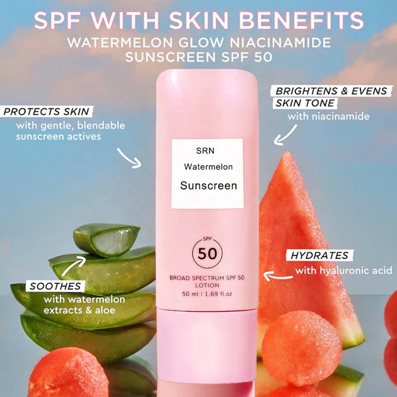 Private Label Moisturizing Sunscreen Niacinamide Vegan Brightening Face Body Sunscreen Lotion Cream