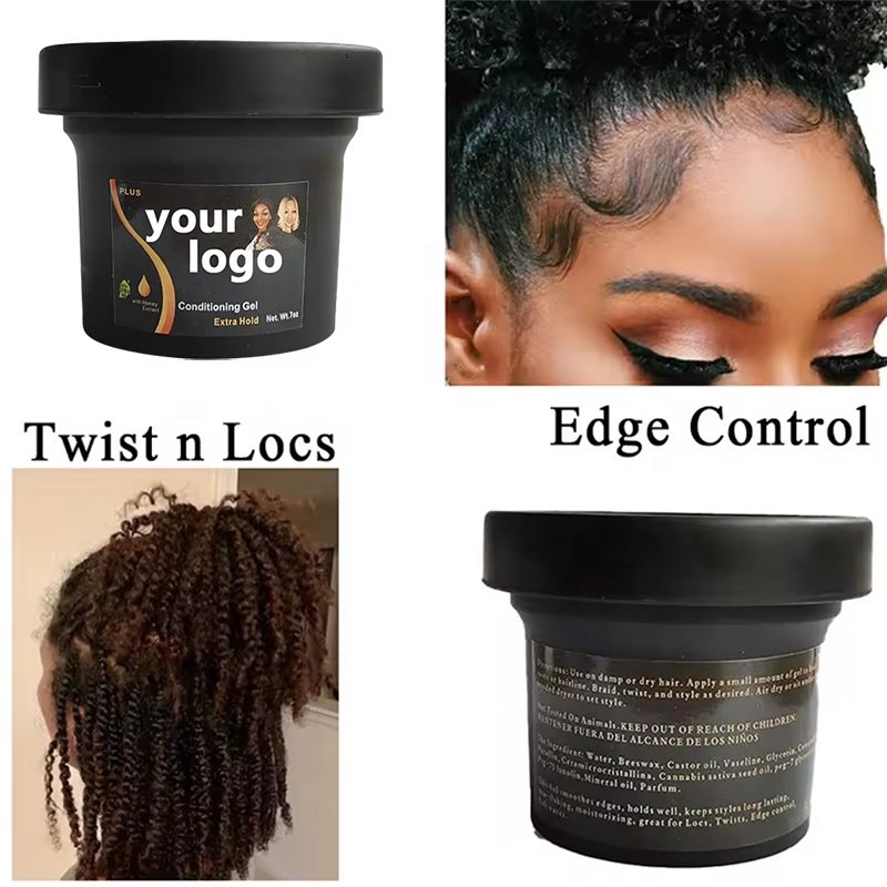 New arrivals 7oz Honey extract Edge Control shine Jam conditioning gel for 4C Hair as good quality as shine jam