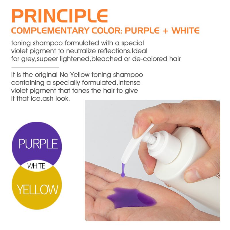 Hot Selling Silver Color-Protection Purple No Yellow Shampoo For Eliminating Brassy, Yellow Tones