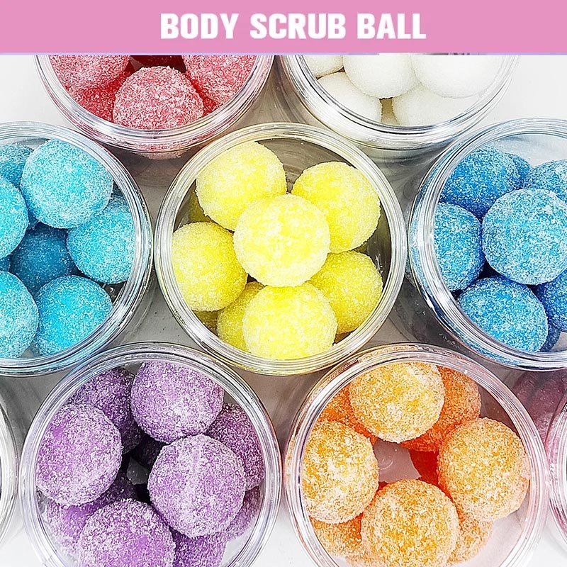 Organic Custom private label vegan candy whipped foaming body scrub cubes ball whipped body scrub