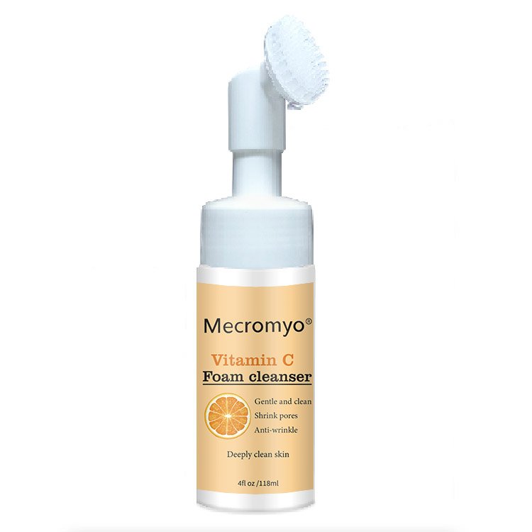 OEM/ODM Logo Cosmetics Organic Exfoliating Mousse Pore Cleanser 72 Hours Moisture Skin Care Face Wash Vitamin C Customizable