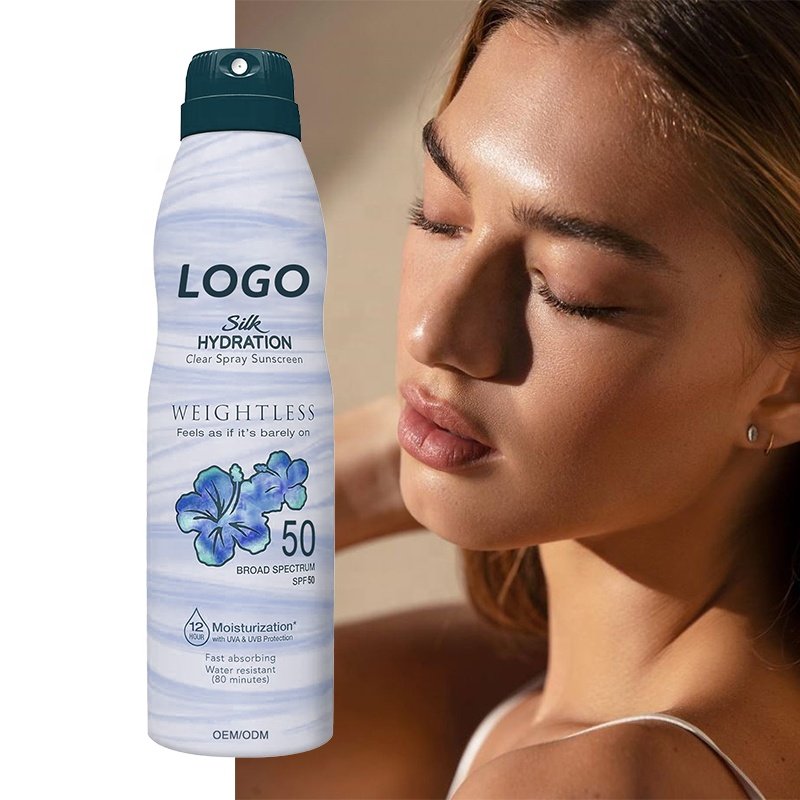 Label Body Face Sunscreen Cream Sunscreen Mousse with Color Transparent Wholesale Customised Free Samples White SPF 30 50 100