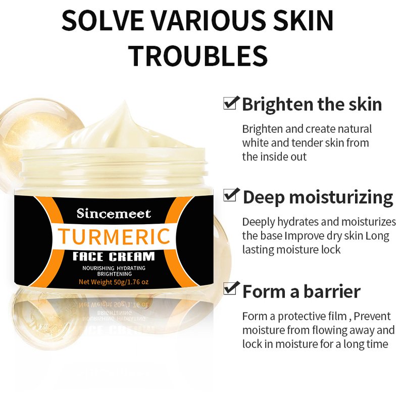 Private Label Deep Moisturizing Corrector Remover Face Whitening Cream Pimples Facial Freckle Dark Spot Removing Turmeric Cream