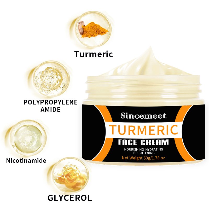 Private Label Deep Moisturizing Corrector Remover Face Whitening Cream Pimples Facial Freckle Dark Spot Removing Turmeric Cream