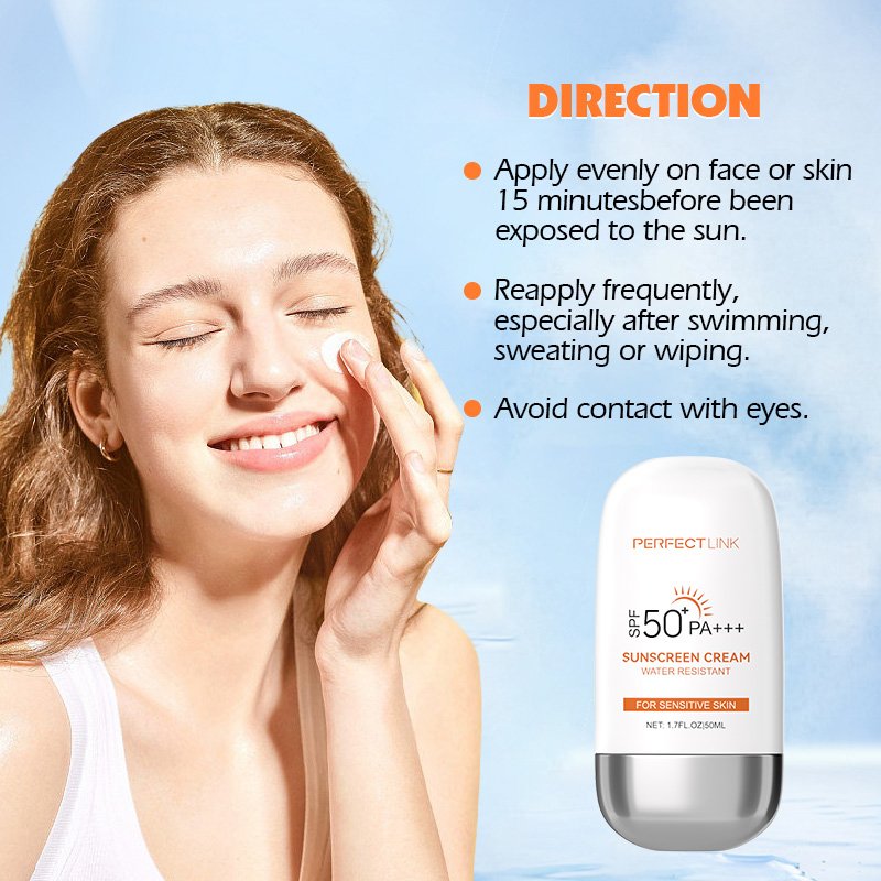 Wholesale OEM Cream/Liquid Color Sunscreen with Zinc Oxide UVA UVB Protective Lotion Long Lasting Facial Sunscreen SPF 50