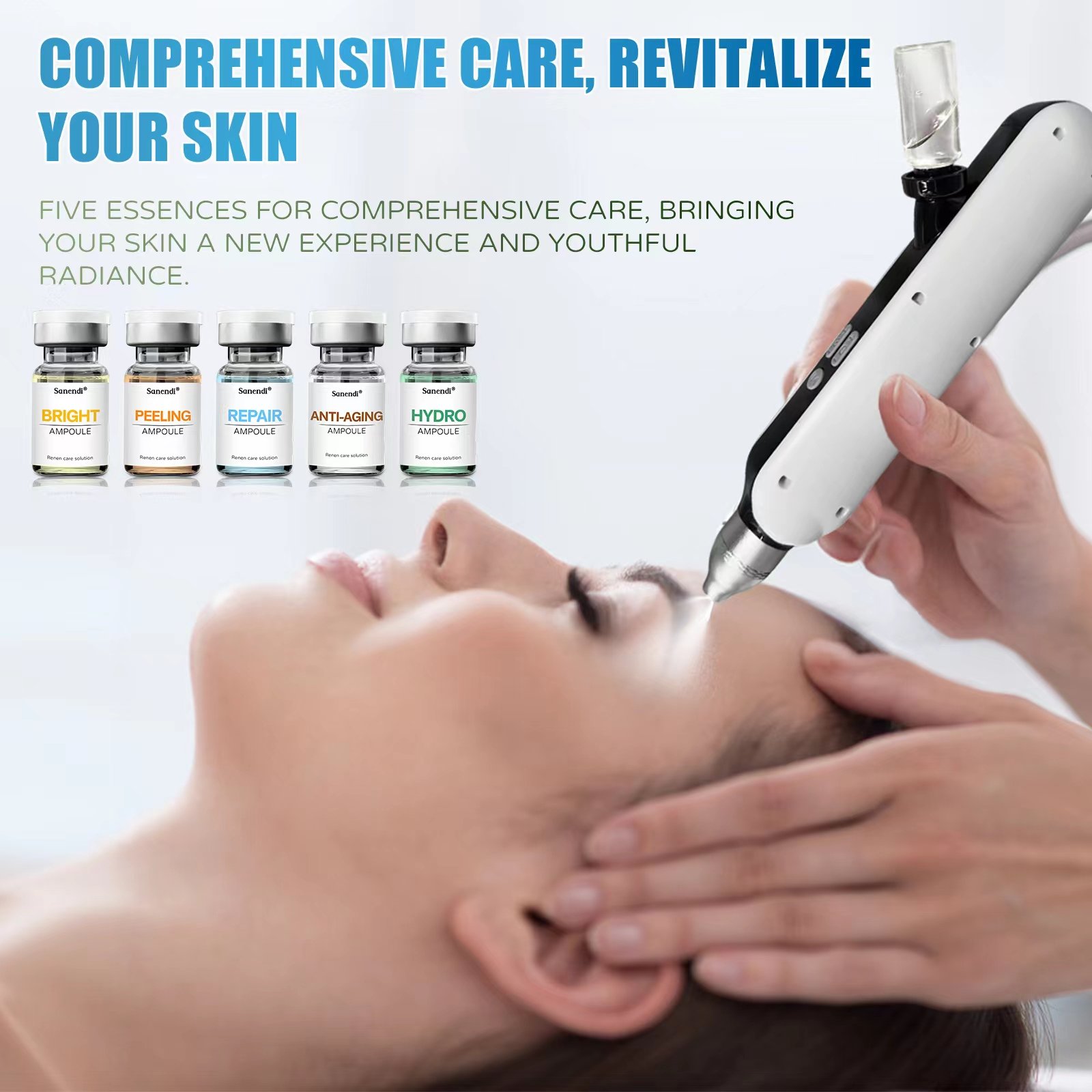 Whitening Ampoule Essence Whitening Brightening Repairing, Anti-wrinkle 7ml*5 Centella Asiatica Extract Rose Extract Essence