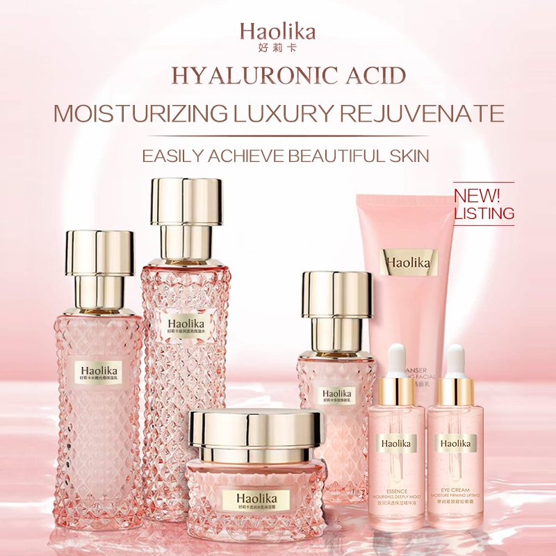 OEM private label Yeast Hyaluronic Acid whitening moisturizing anti aging smooth skin care Set