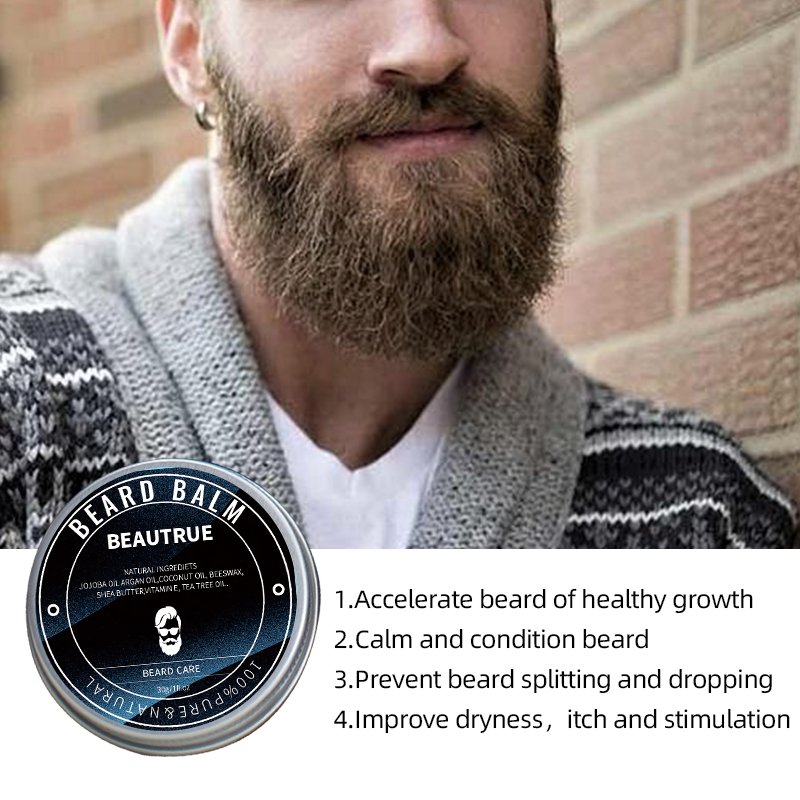 Private Label Mens beard care set kit mens grooming kit beard oil balm beard growth kit growth serum