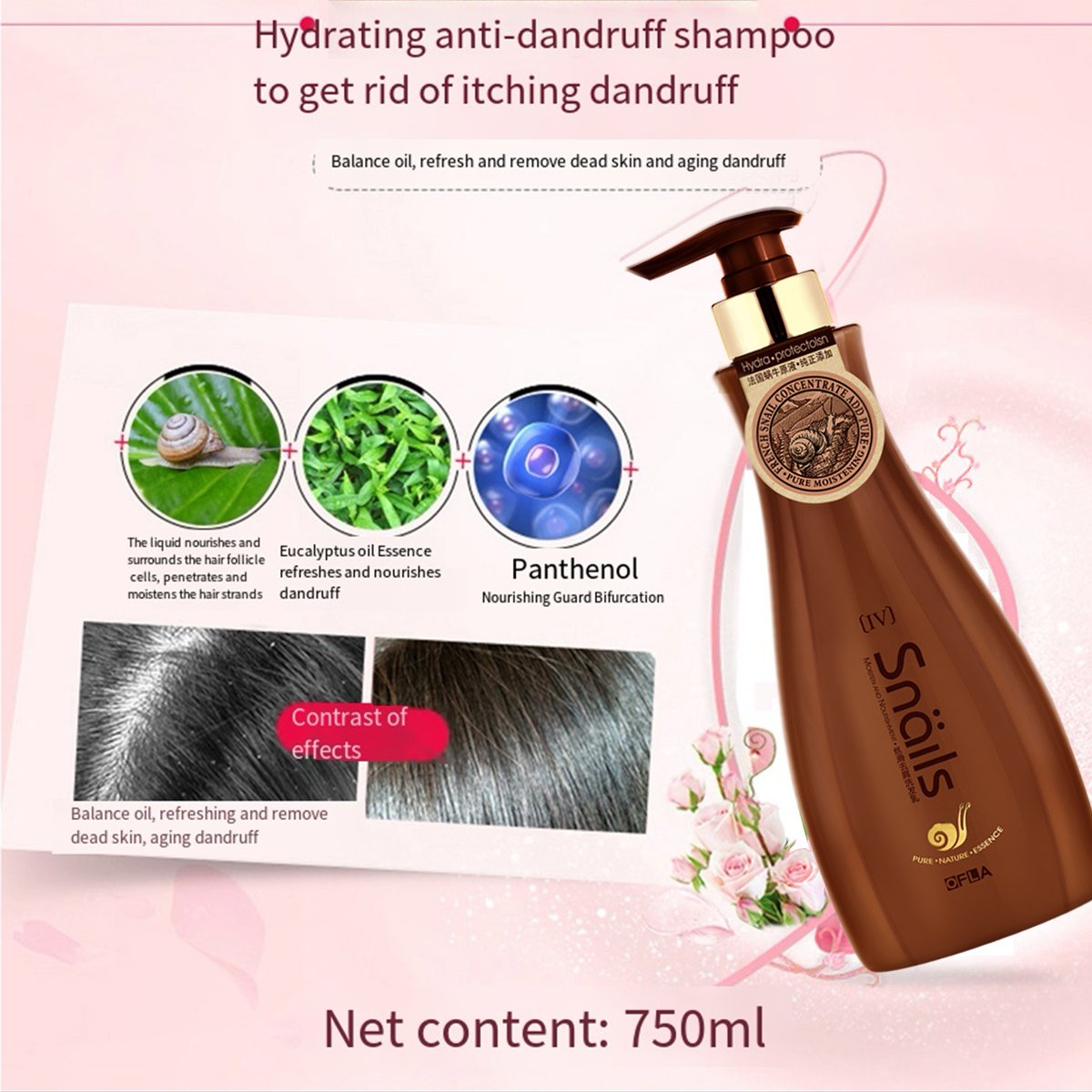 Snail wholesale shampoo OEM/ODM Hair Wash and care Moisturizing Shampoo shower gel and Conditioner for Natural care