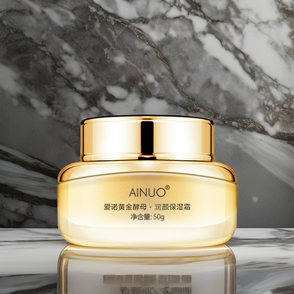 Private Label AINUO Gold Yeast Cream with Ceramide Glycerin Carnosine Firming and Moisturizing Cream