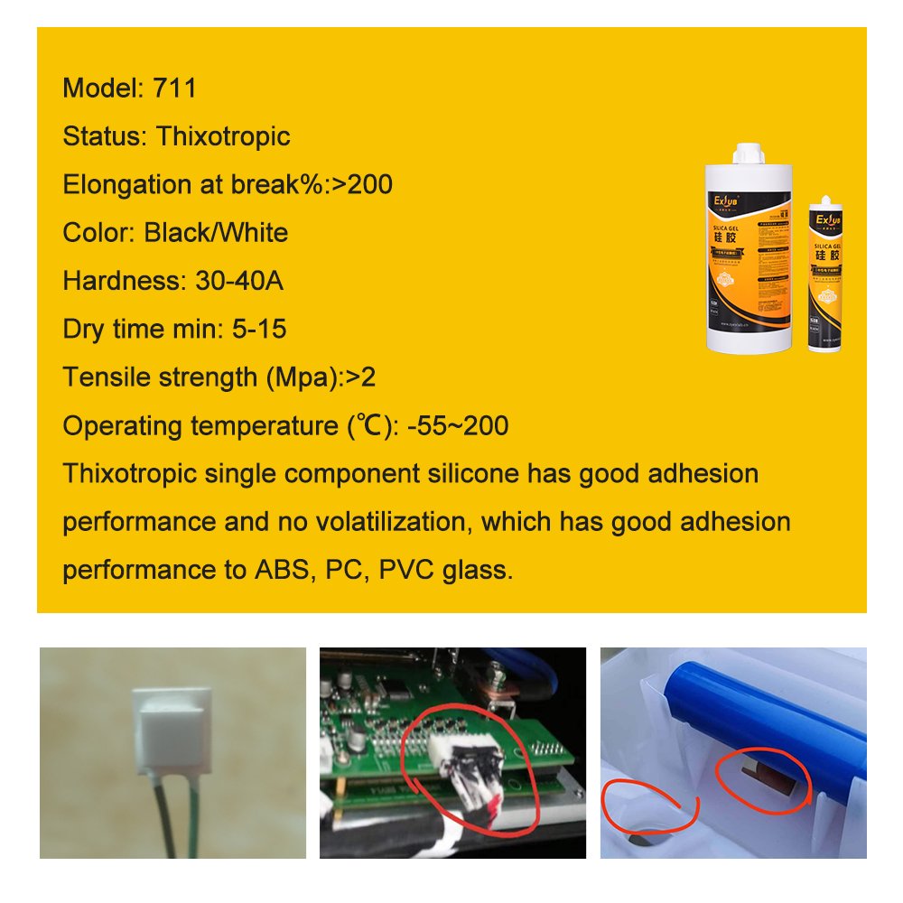 711 thixotropic single component silicone new energy battery instrument PACKABS adhesive sealant without corrosion