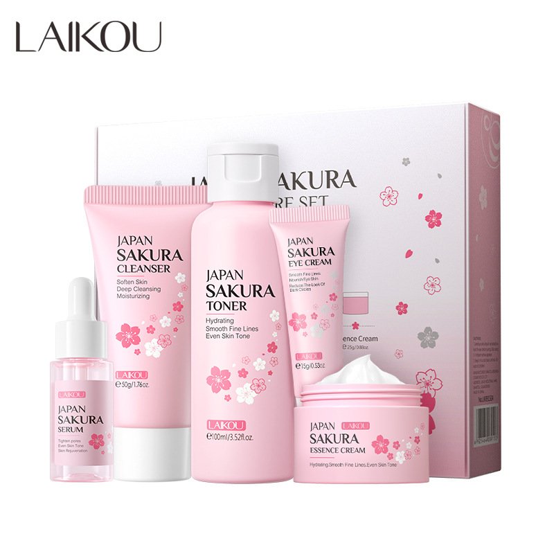 TEIENER laiko sakura five-piece set gift box moisturizing essence cream skin care product set Moisturizer care product set