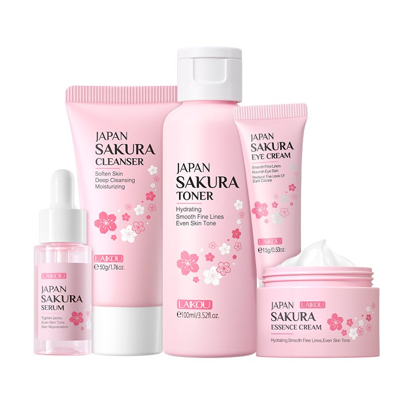 TEIENER laiko sakura five-piece set gift box moisturizing essence cream skin care product set Moisturizer care product set