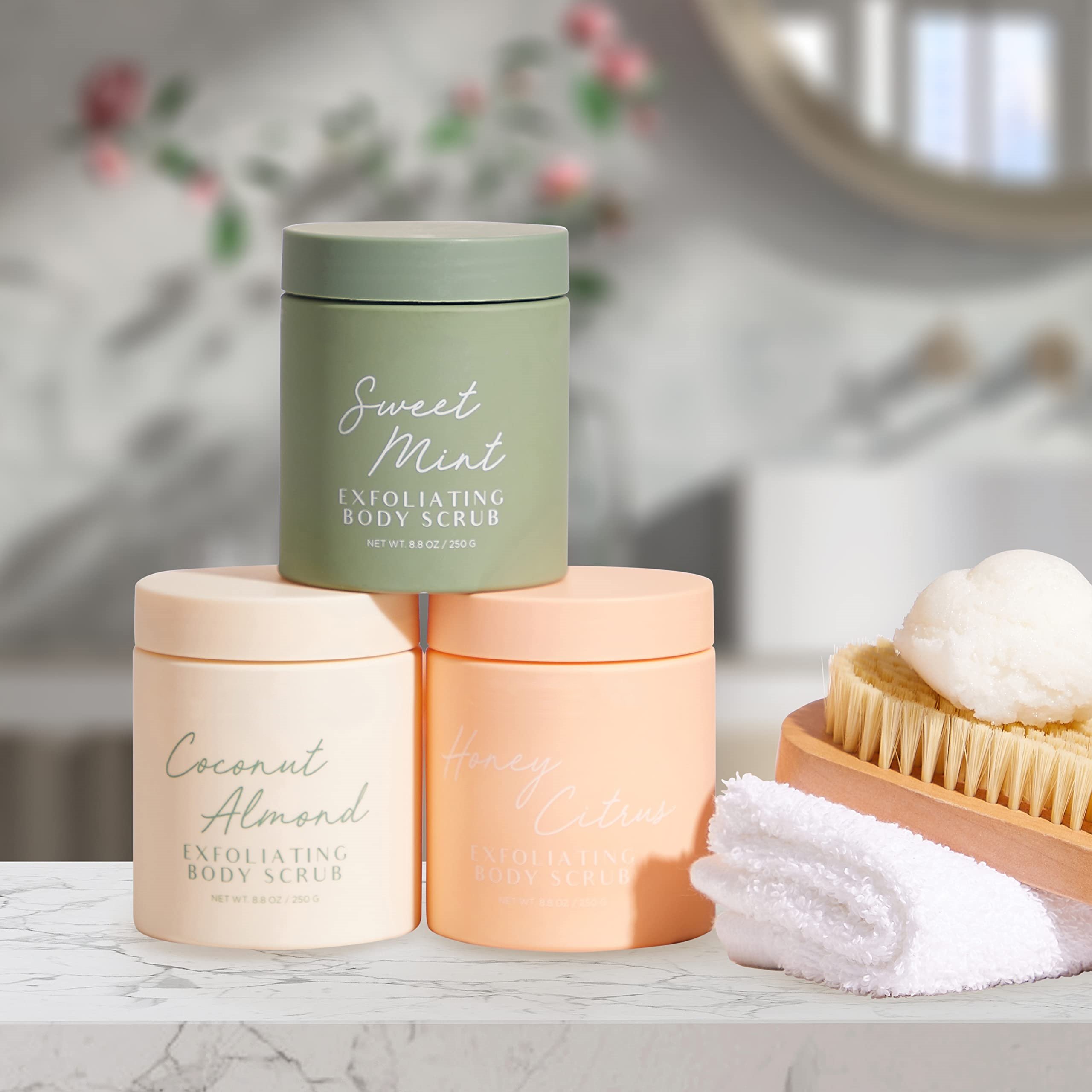 Wholesale Exfoliating Private Label Restore Healthy Skin Honey Citrus Coconut Almond Sweet Mint Body Scrub For Home Spa