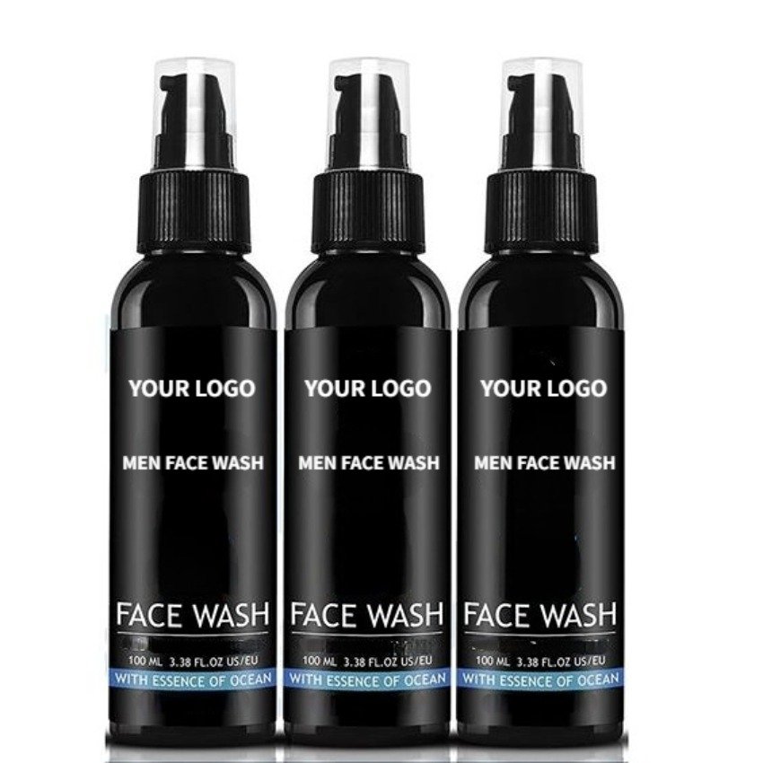 OEM Custom Facial Cleanser Glow And Clean Whitening Face Wash Ocean Skin Care Face Wash For Man
