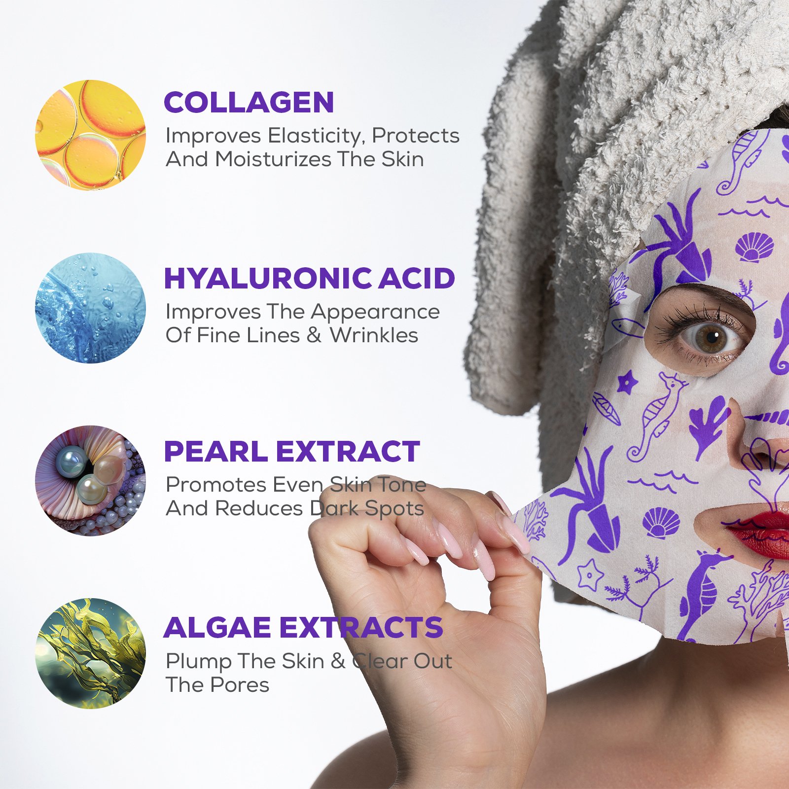Private Label Whitening Anti Aging Wrinkle Gold Black Lifting Ice Cooling Collagen Beauty Skin Care Face Mask Sheet For Woman