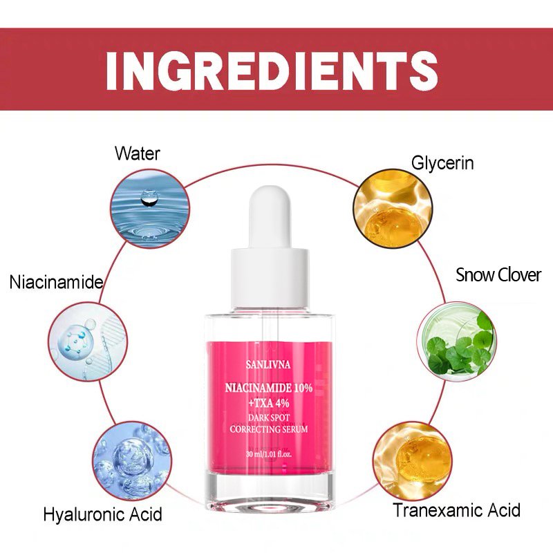Sanlivna Niacinamide 10%+TXA 4% Dark Spot Correcting Serum brighten and moisturize skin and Inhibit melanin production 30ml