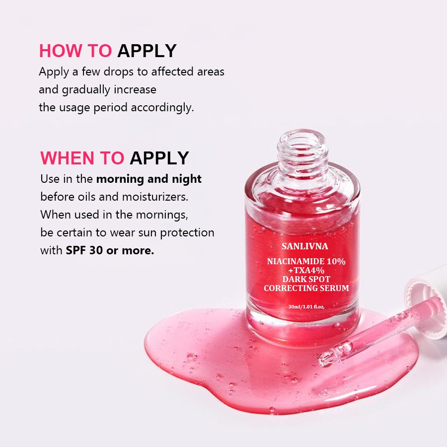 Sanlivna Niacinamide 10%+TXA 4% Dark Spot Correcting Serum brighten and moisturize skin and Inhibit melanin production 30ml