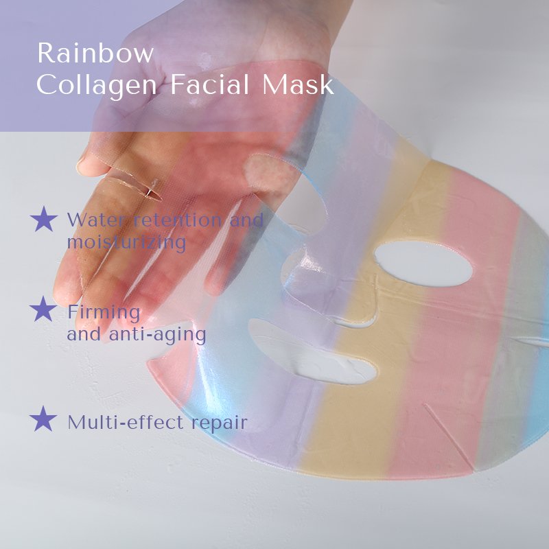 Disposable Beauty Slimming Face Sheet Fashion Color Anti Aging Hydrating Wrinkles Pad Rainbow Style Mask Facial