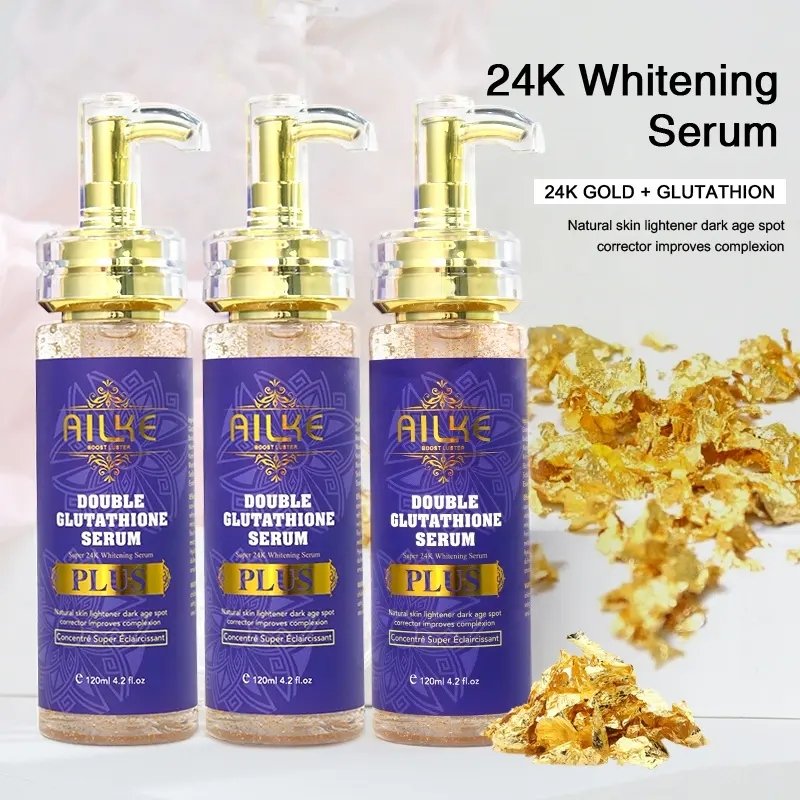 AILKE Whitening Vitamin C Facial Serum Anti Aging 24K Gold Peptide Serum Pore Blackhead Treatment Face Serum