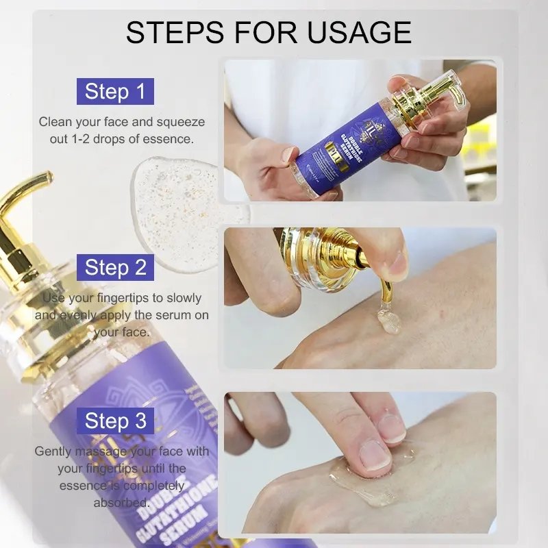 AILKE Whitening Vitamin C Facial Serum Anti Aging 24K Gold Peptide Serum Pore Blackhead Treatment Face Serum