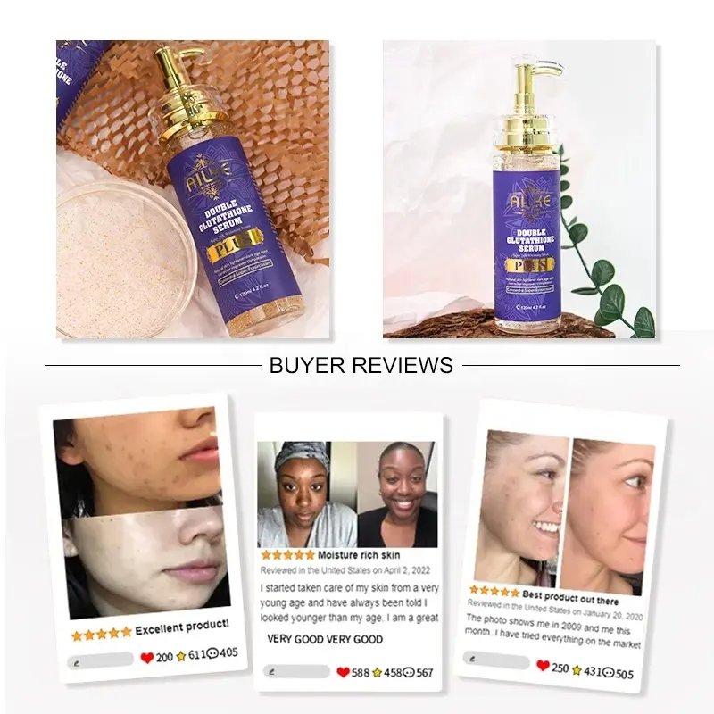 AILKE Whitening Vitamin C Facial Serum Anti Aging 24K Gold Peptide Serum Pore Blackhead Treatment Face Serum