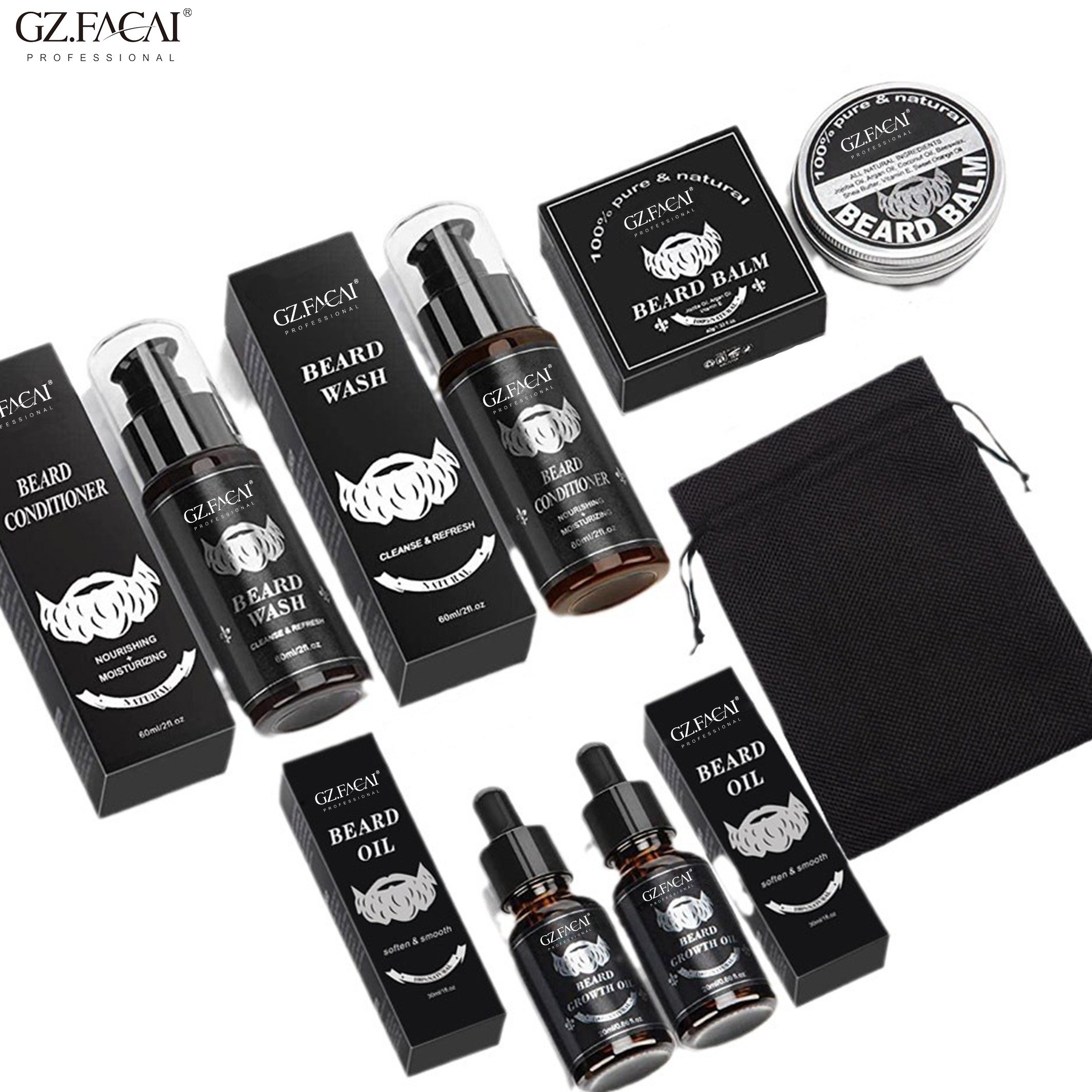 OEM wholesale High quality Premium Men's stylish Complete beard care kit Pamper Your Beard