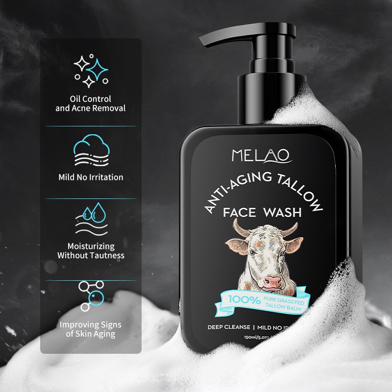 OEM Organic Skin Care Anti-aging Tallow Face Wash Helps Reduce Wrinkles, Sun Spots And Discoloration Tallow Face Wash Cleanser