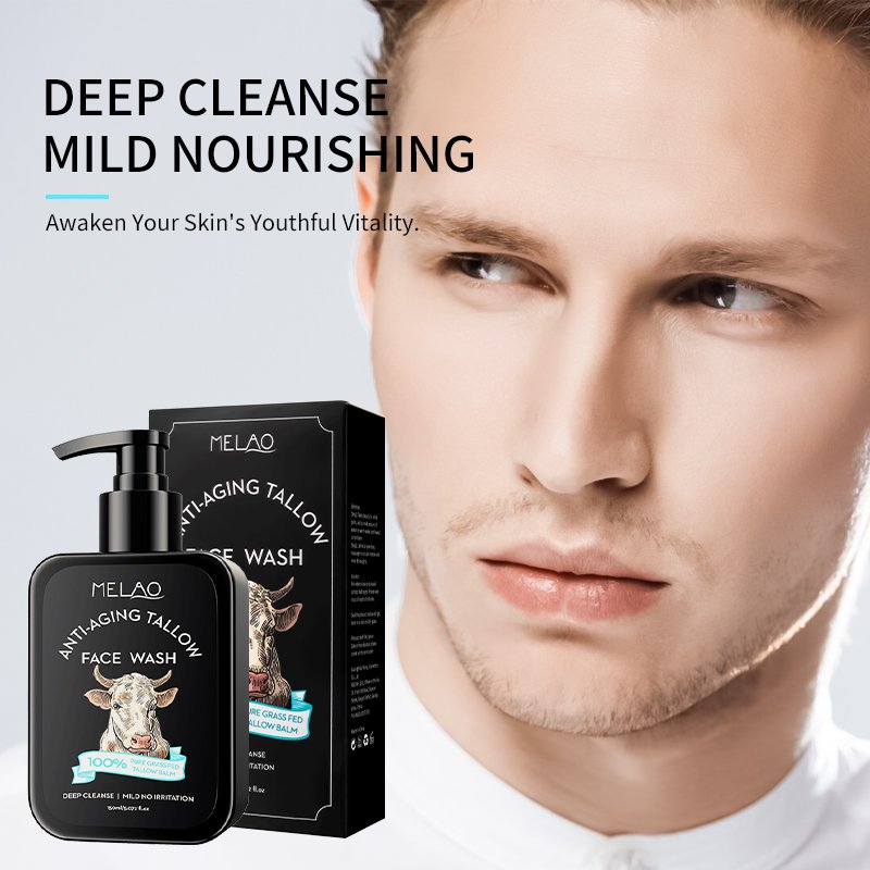 OEM Organic Skin Care Anti-aging Tallow Face Wash Helps Reduce Wrinkles, Sun Spots And Discoloration Tallow Face Wash Cleanser