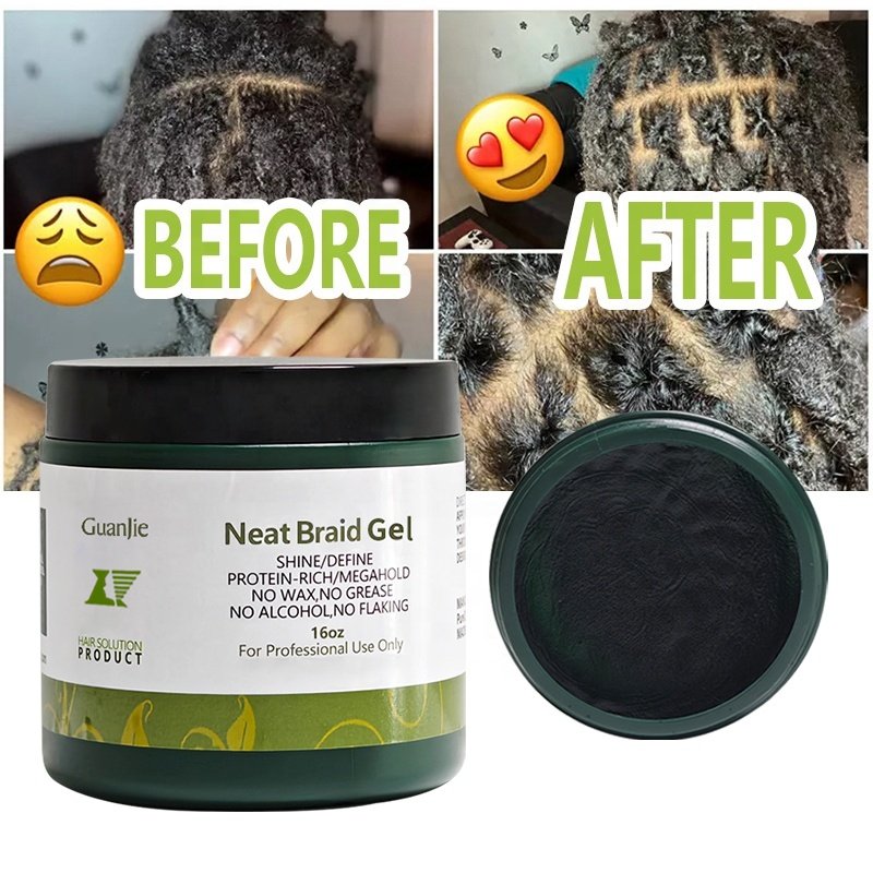 Customize private label 200g neat braid conditioning shining hair gel strong hold edge control Hair Wax Styling Gel