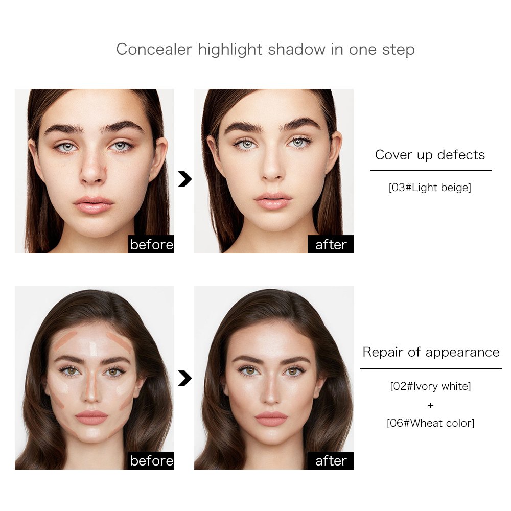 Makeup Highlighter Concealer Stick Brighten Skin Color Trimming Facial Contour Stick
