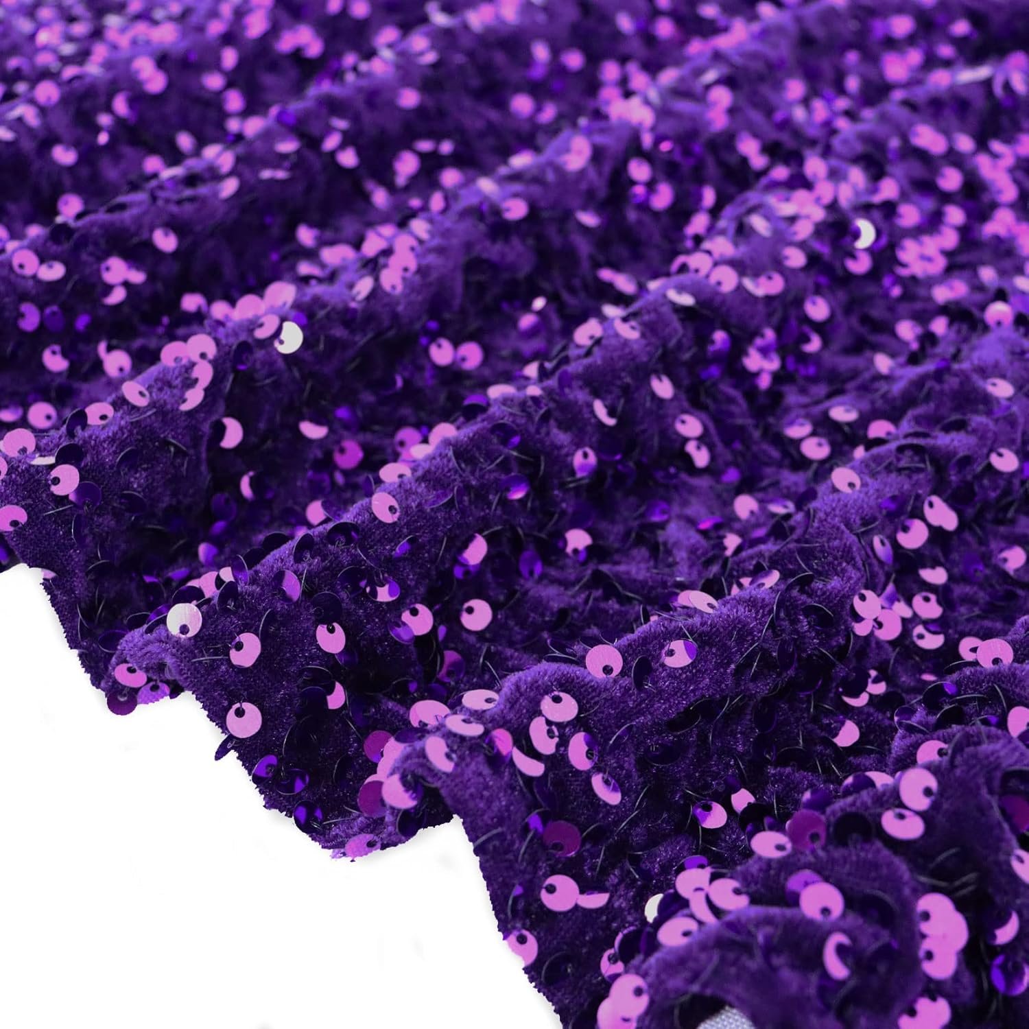 Hot Sale Stock Shiny purple Glitter Sequin Lace Fabric Stretch Sequin Velvet Fabric For Fashion Dress by Hitjem and home decor