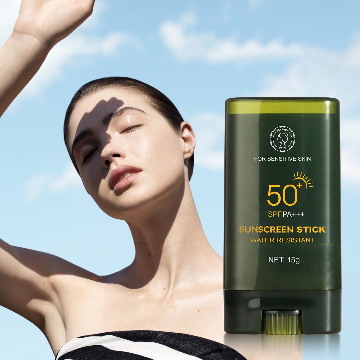 Private Brand OEM Logo Cream/Liquid Color Contains Zinc Oxide Sweatproof and Waterproof Spf 50 Face and Body Sunscreen Stick