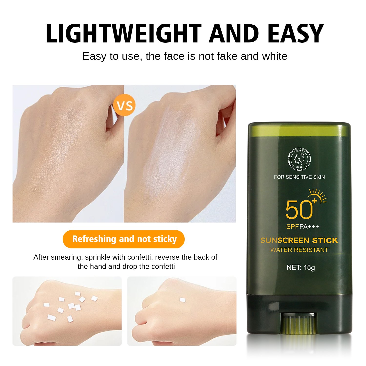 Private Brand OEM Logo Cream/Liquid Color Contains Zinc Oxide Sweatproof and Waterproof Spf 50 Face and Body Sunscreen Stick