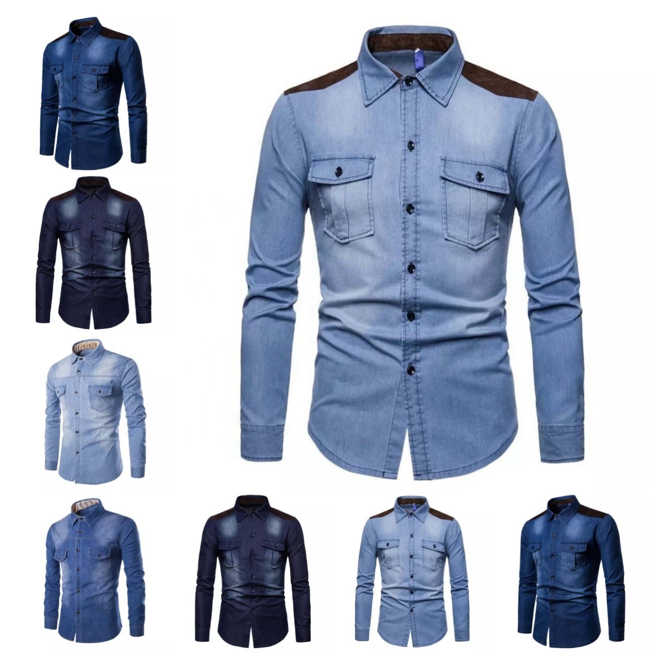 Denim Factory Custom Men's Print 2 Piece Denim Jacket and Pants Denim Set Jeans Suits Men