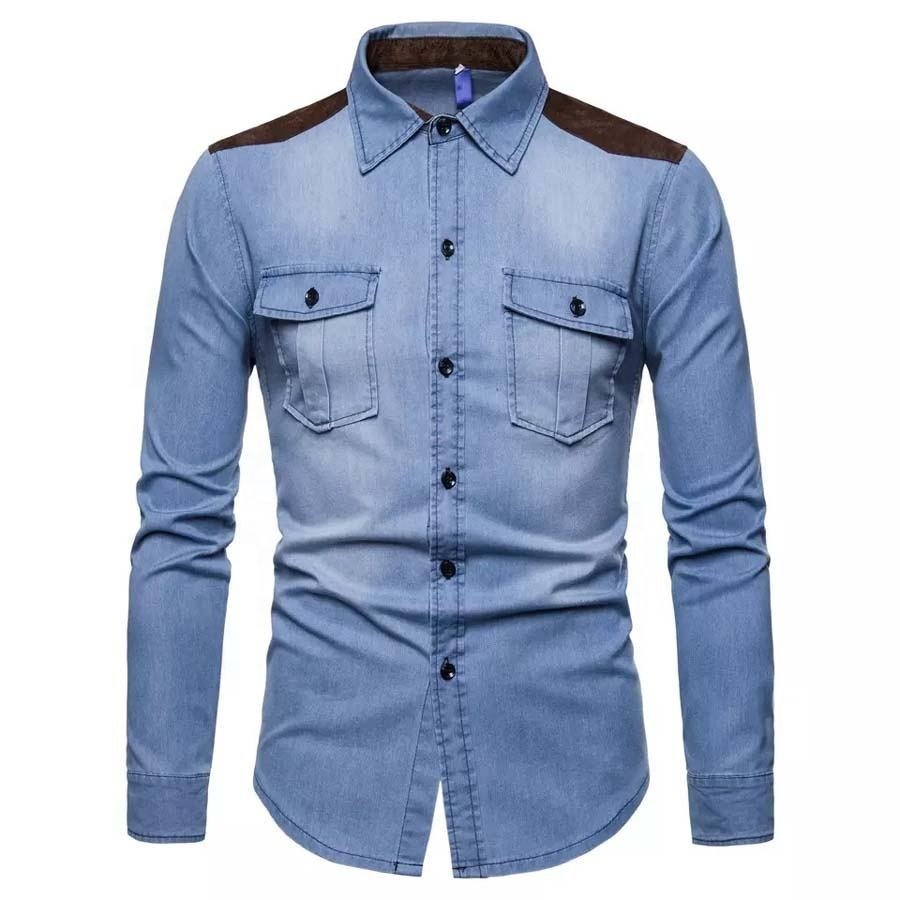Denim Factory Custom Men's Print 2 Piece Denim Jacket and Pants Denim Set Jeans Suits Men