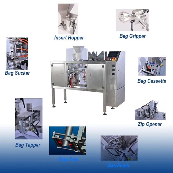 Automatic quantitative weighing rice grain granule flour agent feed organic fertilizer sealing and packing machine