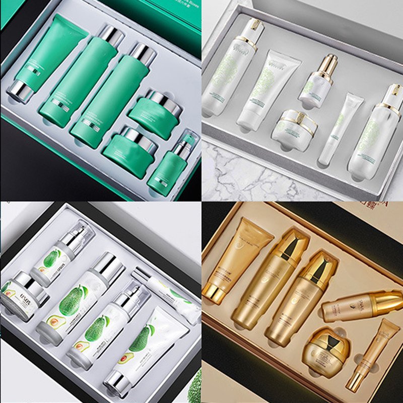 Korean Private Label Organic Facial Face Care Skincare Set Vegan Whitening Moisturize 24K Gold Vitamin C Turmeric Skin Care Set