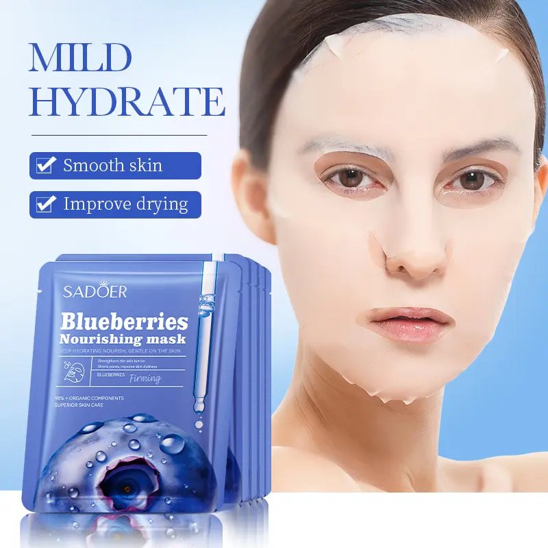 Factory Natural Organic Fruit Face Mask Whitening Blueberry Facial Mask Hydrating Natural Organic Skin Care Face Mask