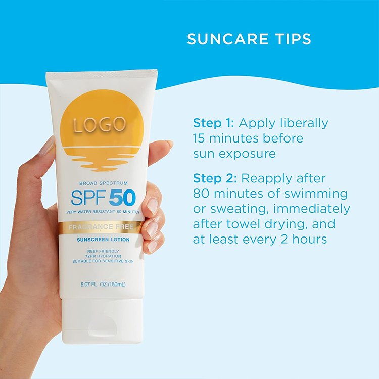 OEM Facial Body Sunscreen Waterproof Proprietary Brand SPF 50 Natural Coral Reef Safety Cream Form Vegan Organic Mineral