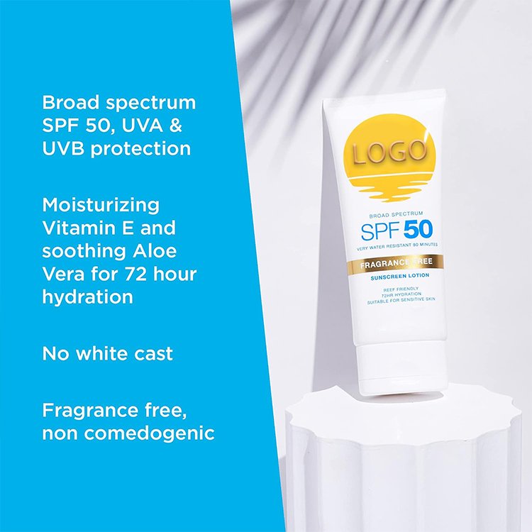 OEM Facial Body Sunscreen Waterproof Proprietary Brand SPF 50 Natural Coral Reef Safety Cream Form Vegan Organic Mineral