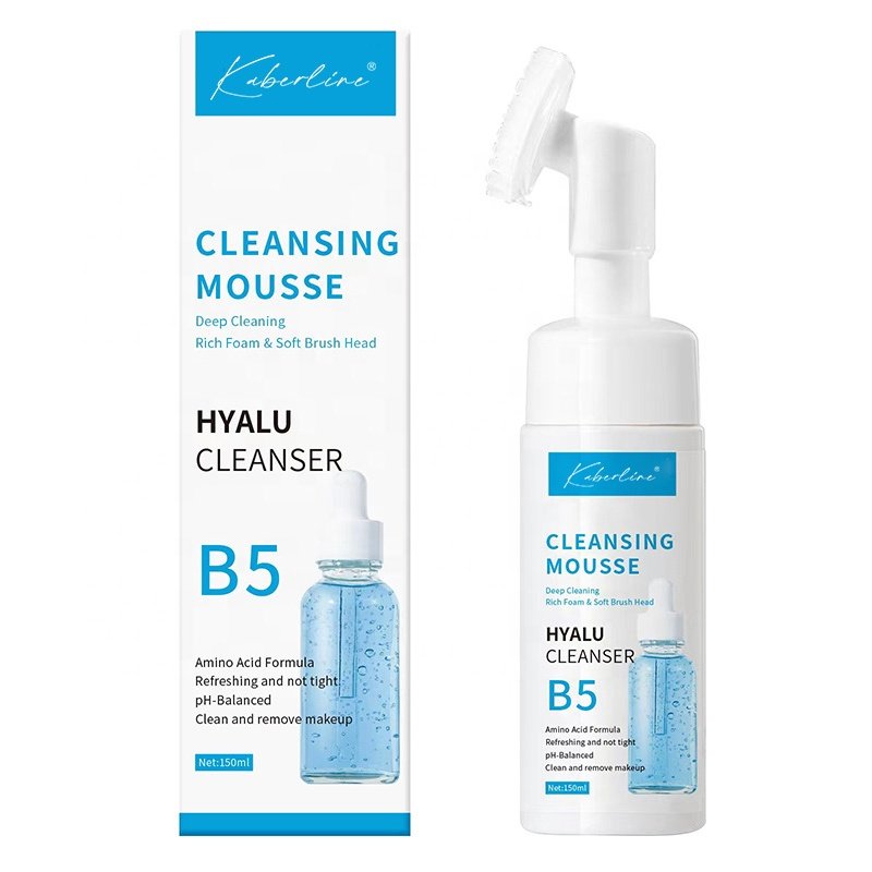 Natural Organic Korean Exfoliating Cleansing Mousse Pore Moisture Skin Care Oil Control Face Wash Foaming Facial Cleanser Brush
