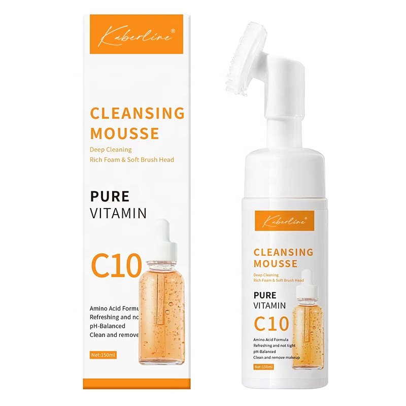Natural Organic Korean Exfoliating Cleansing Mousse Pore Moisture Skin Care Oil Control Face Wash Foaming Facial Cleanser Brush
