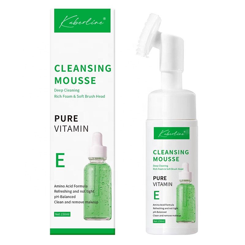 Natural Organic Korean Exfoliating Cleansing Mousse Pore Moisture Skin Care Oil Control Face Wash Foaming Facial Cleanser Brush