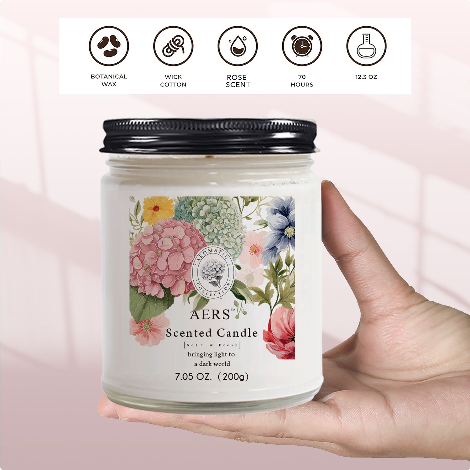 200g Floral Scented Aromatherapy Candle Customizable Design and Packaging for B2B Orders MOQ 1000 Manufacturer Direct Supply