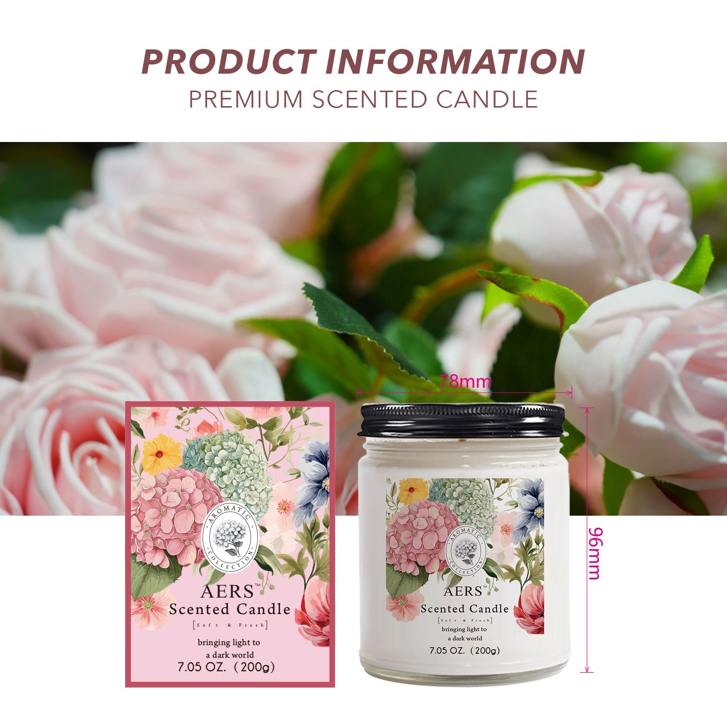 200g Floral Scented Aromatherapy Candle Customizable Design and Packaging for B2B Orders MOQ 1000 Manufacturer Direct Supply