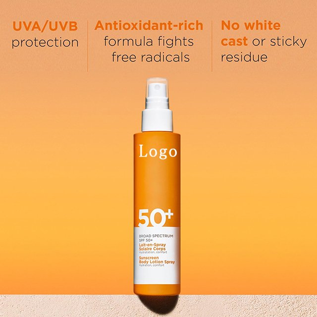 Wholesale Organic Body Skin Care Sunscreen Spray SPF50+ Pa++ To Prevent UVA/UVB Radiation Long Lasting Waterproof Deodorization