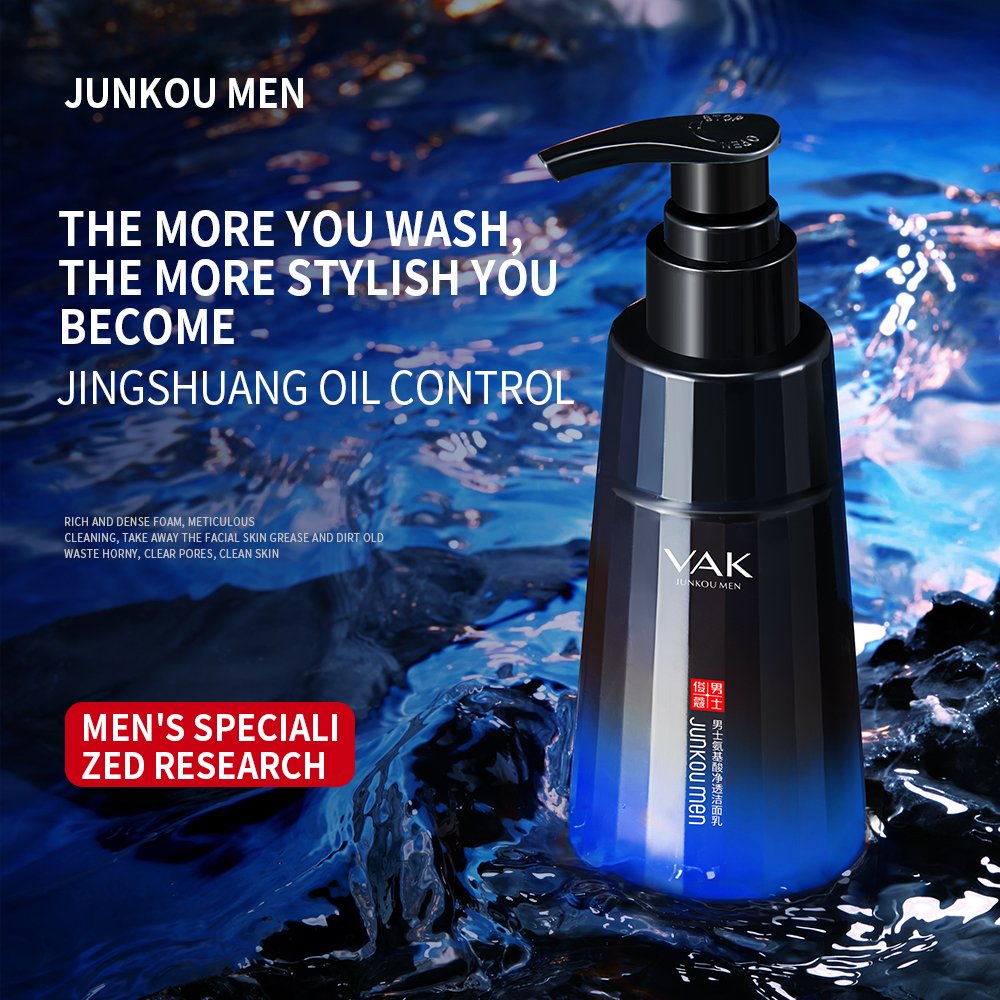 VAK private label Amino Acid Cleanser for Men Hydrates moisturize Cleans dirt and Brightening Skin Amino Acid Cleanser