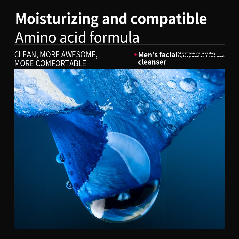 VAK private label Amino Acid Cleanser for Men Hydrates moisturize Cleans dirt and Brightening Skin Amino Acid Cleanser